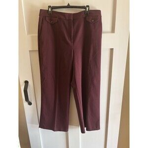 LOFT Women’s Burgundy Dress Pants Size 14 Straight Leg Trouser Work Office